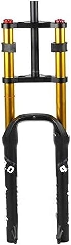 Forcelle per mountain bike : JKAVMPPT Forcella 26 27, 5 29 Pollici Rebound Regola 1 1 / 8 Tubo Dritto QR 9mm Blocco Manuale XC AM Forcelle Anteriori for Mountain Bike ultraleggere (Color : Gold, Size : 26in)