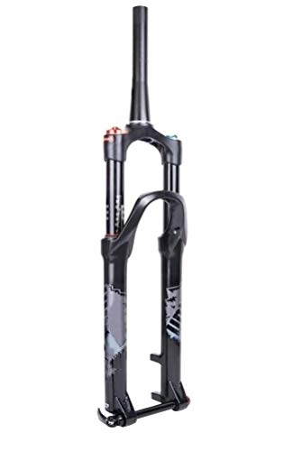 Forcelle per mountain bike : JKFZD 27.5 / 29 Pollice Mountain Bike Forcella Ammortizzata Tubo Affusolato Perno Passante (Color : Black, Size : 29inch)