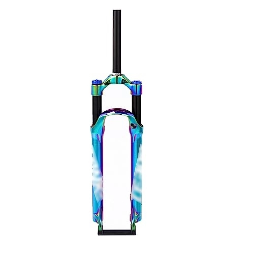 Forcelle per mountain bike : JKGHK Forcella Anteriore per Mountain Bike Colorata 27, 5 Pollici 29 Pollici Forcella Anteriore Ammortizzatore A Pressione in Lega di Alluminio con Freno A Disco, 29 Inches