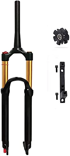 Forcelle per mountain bike : KAUTO Forcella Ammortizzata per Mountain Bike in Lega di magnesio 26 27, 5 29 Pollici, Ammortizzatore Anteriore Forcella pneumatica MTB con Adattatore per Freno a Disco da 180 mm