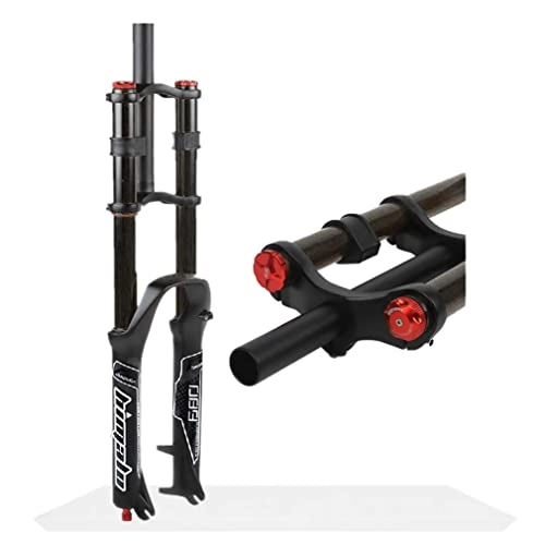 Forcelle per mountain bike : LAVSENA DH Mountain Bike Forcella Ammortizzata Downhill MTB Forcella 26 27.5 29 Pollici Forcella Pneumatica Corsa 130mm Rebound Regolare Spalla Forcella Tubo Dritto con Blocco QR 9mm