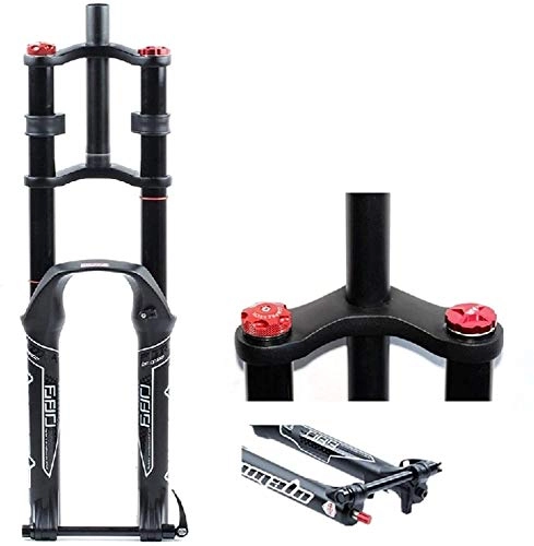 Forcelle per mountain bike : Lloow Bicycle Downhill Suspension Fork 26 27.5 29 Pollici Dritto 680DH MTB Bicicletta Ammortizzatore Ammortizzatore Assistenza Aria Smorzamento del Freno a Disco Quick Release 135mm, Nero, 29 inch