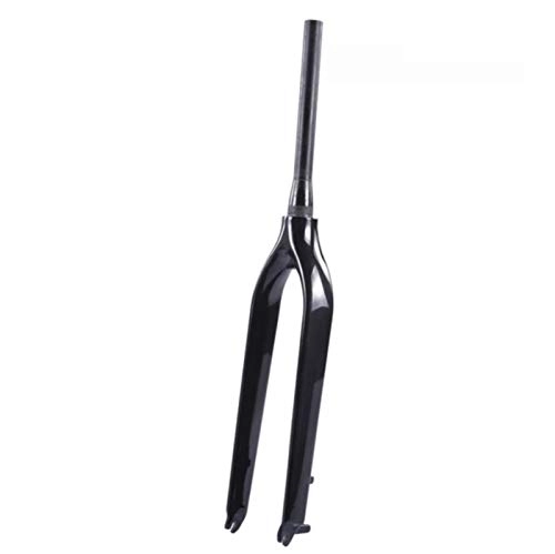 Forcelle per mountain bike : LQCHH Full Carbon MTB Fork 29er Bike Mountain Bike Carbon Rigid Fork Freno a Disco affusolato 100 * 9mm Forchette Standard Ultralight 560G (Color : UD Black Glossy)