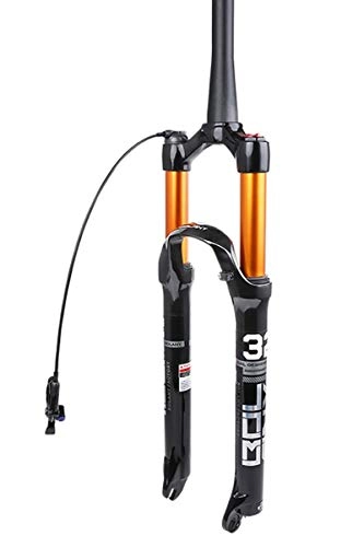 Forcelle per mountain bike : Mdjywl MTB Bike Fork Forchetta da Mountain Bike 26 / 27.5 / 29 in Air Smording Magnesio Bike Bike Suspension Fork for Disc Brake Bicycle Travel 100mm QR 9mm .per Bici (Color : B-Cone Tube, Size : 29IN)