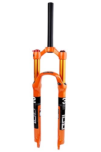 Forcelle per mountain bike : Mdjywl MTB Bike Fork Forchetta per Biciclette Mountain Bike Bike Fork 26 / 27.5 / 29 in Air Spring Dritto 28.6mm Cono 39.8mm Travel 100mm MTB Arancione per Bike Bike RL / HL QR 9mm 1650G .per Bici