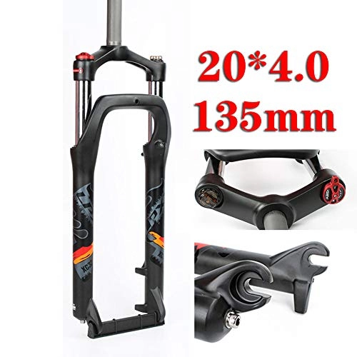 Forcelle per mountain bike : MIYUEZ Fat Bike - Forcella Ammortizzata per Pneumatici da 4.0 Forcella di Sospensione 135 Mm Forcella Mountain Bike Dritta Neve Snow Gatto delle Nevi ATV 20 Pollici