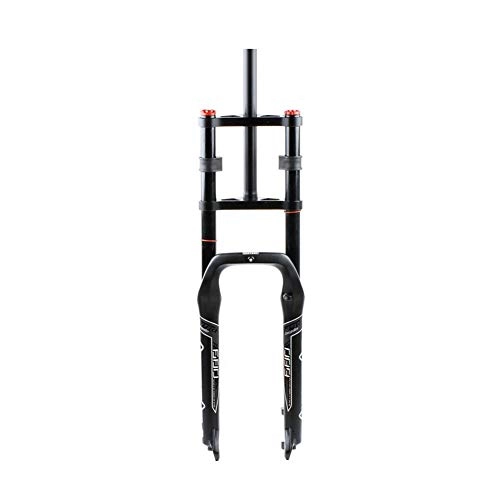 Forcelle per mountain bike : MIYUEZ Forcella di Sospensione Ciclismo Motoslitta ATV Pneumatico Grasso Pressione dell'Aria Primavera Olio Ammortizzatore Doppia Spalla Forcella Anteriore Larghezza Forcella 135mm 26 * 4.0