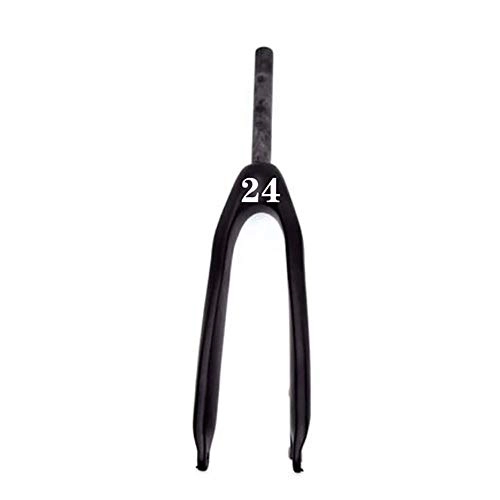 Forcelle per mountain bike : MIYUEZ Forcella MTB 20 24 Pollici Fibra di Carbonio Forcella Anteriore Bicicletta da Arrampicata Hard Fork Forcella di Sospensione Freno a Disco Tubo Dritto 1-1 / 8 (28, 6 mm), 24in