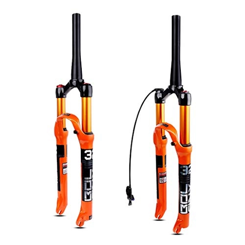 Forcelle per mountain bike : Mountain Bike BOLANY Suspension Forcella Anteriore, Aria Rimbalzo Damper, 26 / 27.5 / 29 Pollici in Lega di Alluminio Leggero Cono Tubo Air Damping Suspension Fork (Manuale di Blocco / Blocco Remoto