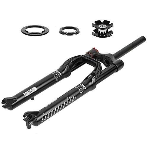 Forcelle per mountain bike : Mountain Bike Forcella Sospesa 26 / 27.5 / 29 Forcella MTB Ad Aria Escursione 100 Mm 1-1 / 8 Dritto / tagliente Forcella Anteriore Freno A Disco QR Blocco Manuale Per XC AM ( Color : Black Straight , Size : 2