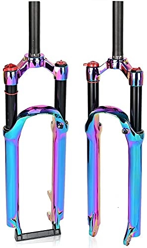 Forcelle per mountain bike : Mountain Bike Suspension Fork, 27, 5 / 29" Air MTB Forks Straight Tube 28, 6 mm QR 9 mm Travel 100 mm Manual / Crown Lockout Disc Brake Cycling Accessories (27, 5 pollici)