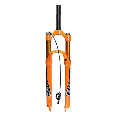 Forcelle per mountain bike : Mountain pneumatico forcella anteriore ammortizzatore bicicletta arancione rosso tubo 28, 6 mm 26 / 27, 5 / 29 pollici corsa 100 mm asse 9 mm sgancio rapido ( Color : Orange wire control , Size : 26inch )