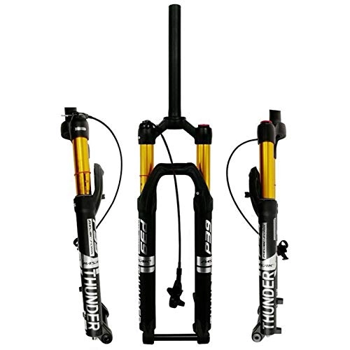 Forcelle per mountain bike : MTB Bike Fork Mountain Bike Suspension Fork 27.5"Ammortizzatore d'Aria da 29 Pollici Ammortizzatore Ammortizzatore DH Bicycle Front Fork MTB 1-1 / 8 Steertura Diritta 100mm Travel Thru Axle Lockout r