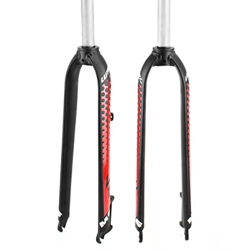 Forcelle per mountain bike : QHIYRZE Mountain Bike Forcella 26 / 27.5 / 29'' MTB Forcella Rigida 1-1 / 8 Freno A Disco QR Forcella Anteriore Ultraleggero 850g (Color : Rot, Size : 29'')