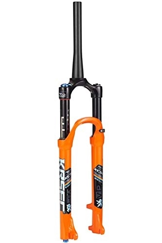Forcelle per mountain bike : QHY Bicicletta Forcella Pneumatica Ammortizzata 100mm Viaggio Mountain Bike Forcella MTB Smorzamento Regolabile 26 / 27.5 / 29 Manual Lockout 1-1 / 2″ (Color : Orange, Size : 26inch)