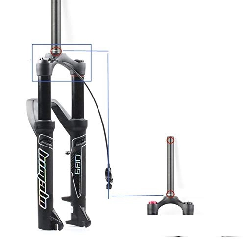 Forcelle per mountain bike : QIANGU 26 / 27, 5 / 29 Pollici Mountain Fork Suspension Forks 2.4 Pneumatici Larghi Corona Dritta Freno Disco Corsa 135 / 125MM Nero (Color : 29 Inches, Size : Wire Control)