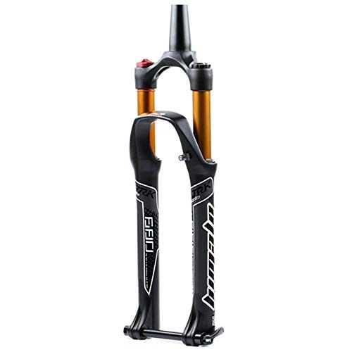 Forcelle per mountain bike : QIANGU 27, 5 / 29 Pollici Mountain Fork Tutto in Lega Alluminio Air Forks Forcella Ammortizzata Corsa 100 MM con Albero Botte Tubo Conico Nero (Color : 27.5 Inches, Size : Shoulder Control)