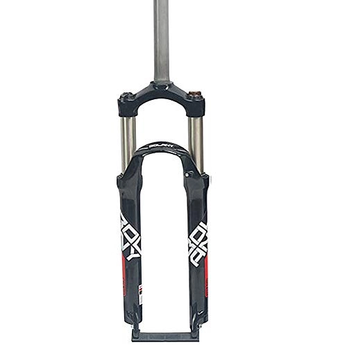 Forcelle per mountain bike : QIANGU Suspension Fork Ammortizzatore MTB Forcella Meccanica Super Leggero Lega Alluminio Regolazione Rimbalzo Dritto 26 27, 5 29 Pollici (Color : Black Red, Size : 26 Inches)