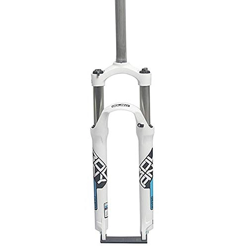 Forcelle per mountain bike : QIANGU Suspension Fork Ammortizzatore MTB Forcella Meccanica Super Leggero Lega Alluminio Regolazione Rimbalzo Dritto 26 27, 5 29 Pollici (Color : White Blue, Size : 29 Inches)