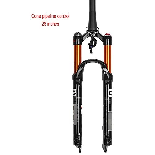 Forcelle per mountain bike : QXFJ 26 / 2.75 / 29 Pollici Forcella per Bicicletta, Tubo Conico 220mm * 28.6mm / Corsa 100mm / Diametro Tubo Interno 32mm / ASSE 9MM / Controllo Spalla HL / Controllo Filo RL