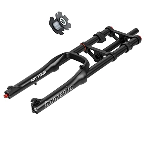 Forcelle per mountain bike : RUJIXU Forcelle Bici 20 Pollici Mountain Bike Pneumatico Grasso 4.0 Dritto 1-1 / 8 BMX E-Bike Forcella Sospensione Pneumatica Freno Disco Corsa 160mm Blocco da Viaggio Regolazione Smorzamento QR