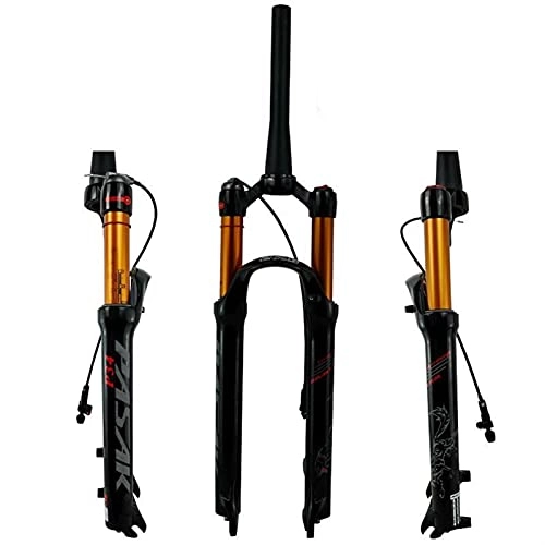 Forcelle per mountain bike : RWEAONT Bicycle Air Forks Bike Fron Fork26 27, 5" 29er 1-1 / 2" MTB. Forcella di Sospensione della Montagna Airesilience Oil Suming Line Linea 39, 8 Centro (Color : 26RL Matte Spring)