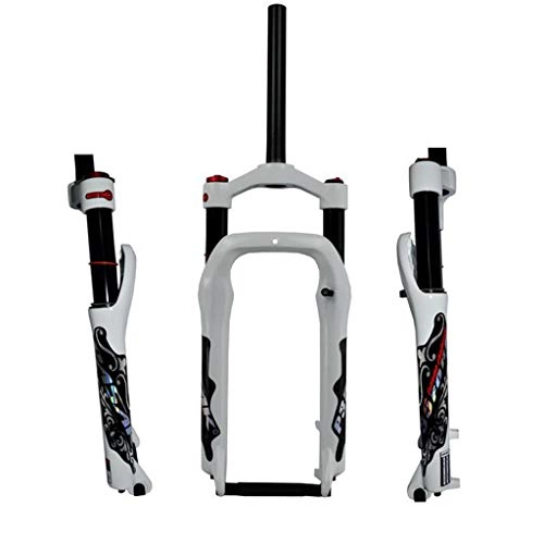 Forcelle per mountain bike : SJLA Forcella Ammortizzata, Lega di Magnesio Motoslitta da 20 Pollici ATV Pneumatico Largo 4.0 Forcella Olio-Gas Ammortizzante Mountain Bike (Color : White)