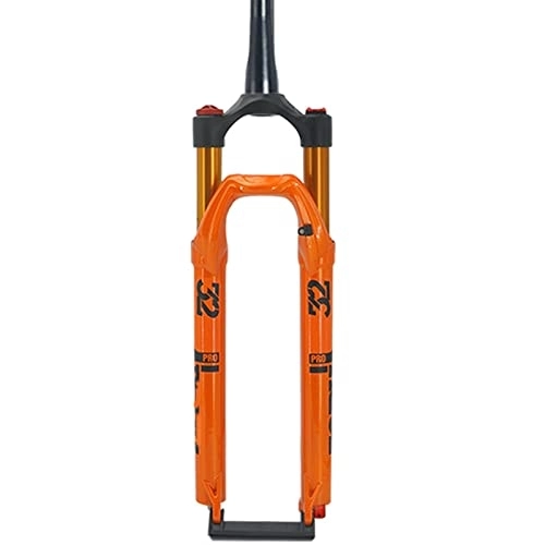 Forcelle per mountain bike : SMANNI Anteriore MTB Forcella 29 Forcelle Pneumatiche for La Bicicletta 27.5 Pollici in Lega di Magnesio 140 Millimetri di Corsa Tubo Conico Mountain Bike Accessori (Color : 29 Orange Fork)