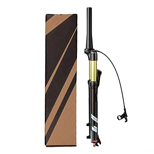 Forcelle per mountain bike : UPPVTE Bicycle Suspension Fork, Corsa 140mm 26 / 27, 5 / 29 Pollici Dritto / Tubo Conico Blocco Remoto, con Regolazione di Rimbalzo, per Bici MTB (Color : Cone Tube RL, Size : 26inch)