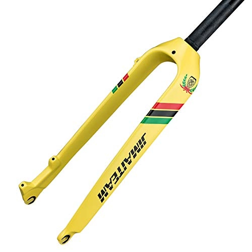 Forcelle per mountain bike : WLDOCA Fibra di Carbonio Mountain Bike Forcella Anteriore Bicicletta Ammortizzatore Forcella Accessori Mountain Bike per 26 / 27.5 / 29 '' Diametro Ruota, Giallo, 27.5