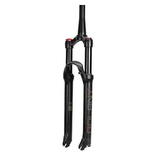 Forcelle per mountain bike : WZ Forcella Anteriori Bicicletta, MTB 26 / 27.5 / 29" Travel 100mm Matte Cone Tubo Spalla Controllo Linea Controllo Regolazione dello Smorzamento Nero (Design : A, Size : 29inch)