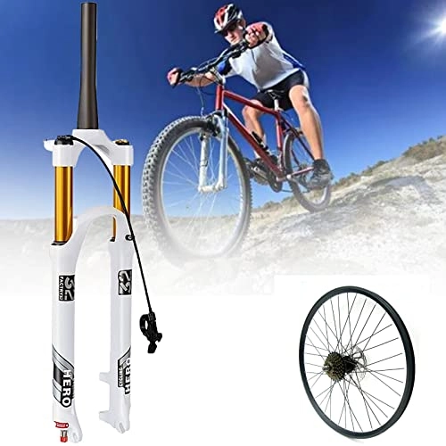 Forcelle per mountain bike : WZFANJIJ Mountain Bike Bicicletta MTB Forcella Ammortizzata Anteriore - Corsa 100mm - 9mm Sgancio Rapido, Spinallinecontrol-29inches