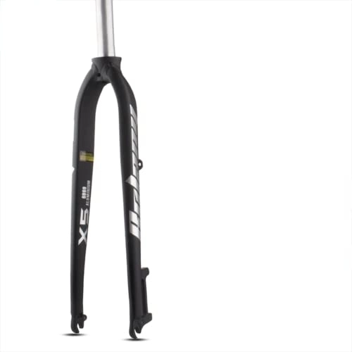 Forcelle per mountain bike : X5X6 - Forcella rigida per bici da 26 / 27, 5 / 29 ", freno a disco per forcella da montagna con tubo diritto da 28, 6 mm, leggera opaca, per mountain bike, forcella (X5 nero)