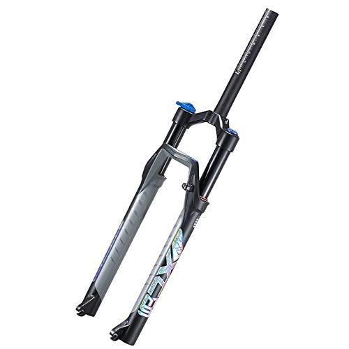 Forcelle per mountain bike : YHWD Forcella MTB, Forcella di Sospensione della Mountain-Mountain Bike a Tubo Dritto da 27, 5 / 29 Pollici per la Bici da Strada MTB, Viaggi da 120mm, Grigio, 27.5 inch