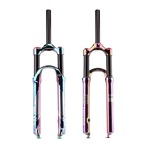 Forcelle per mountain bike : YIKUN 27, 5 29 Pollici MTB Bicicletta Forcella Pneumatica Mountain Bike Forcella Anteriore Sospensione Ammortizzata Tubo 100mm Viaggio 1-1 / 8" Freno A Disco QR 9mm Forcelle, 27.5 inch