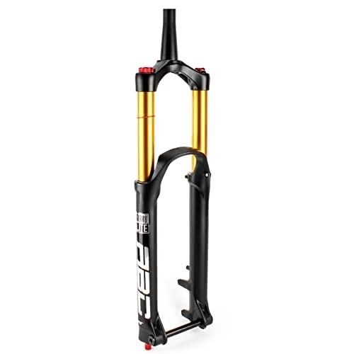 Forcelle per mountain bike : YouLpoet Ammortizzatore per Mountain Bike della Forcella Anteriore della Forcella Anteriore 110 * 15Mm dell'asse Passante della Forcella Anteriore dello sterzo Conico, Matte Black, 29inch