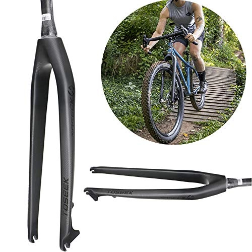 Forcelle per mountain bike : YSHUAI Forcella per Bicicletta, Forcella Anteriore 700C, Forcella per Bicicletta in Carbonio, Resistente agli Urti, Forcella Rigida per Bici da Corsa, Mountain Bike, Nero, 26 inch