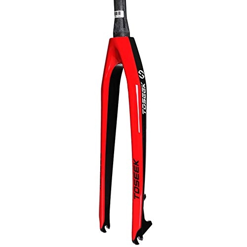 Forcelle per mountain bike : YSHUAI Forcella per Bicicletta, Forcella Anteriore 700C, Forcella per Bicicletta in Carbonio, Resistente agli Urti, Forcella Rigida per Bici da Corsa, Mountain Bike, Rosso, 27.5 inch