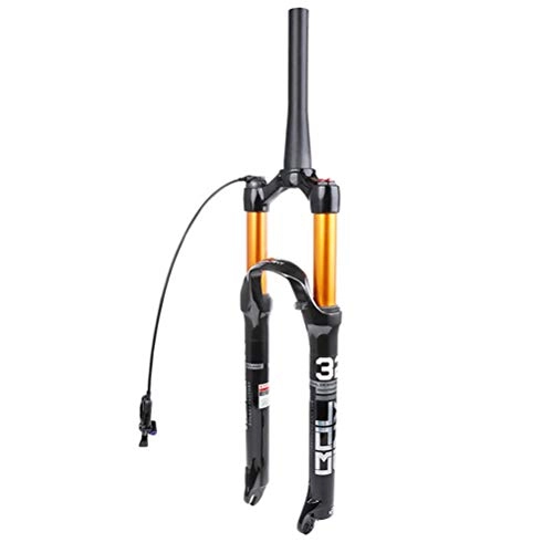 Forcelle per mountain bike : YUONG Forcella per Bicicletta Mountain Bike Regolazione Ammortizzazione forcelle Pressione Lega di Alluminio 26 / 27.5 / 29 Pollici Viaggio 100MM con Funzione Lock out Tapered Tube, Line Control, 26