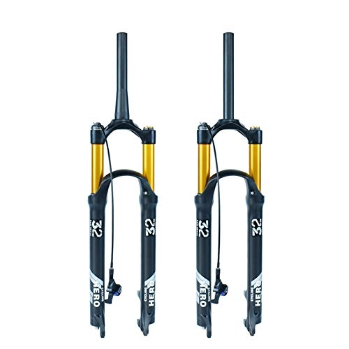 Forcelle per mountain bike : Ywzhushengmaoyi Mountain Bike Air Fork 100-120mm Stroke Bicycle Sospensione Plug 26 27.5 Lega di magnesio da 29 Pollici Forchetta Anteriore della Bici (Color : Army Green)