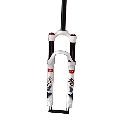 Forcelle per mountain bike : ZNND Mountain Bike Suspension Fork, 1-1 / 8' Spalla Leggera in Lega di Alluminio MTB Ciclismo Controllo di Viaggio: 100mm (Color : White, Size : 27.5inch)