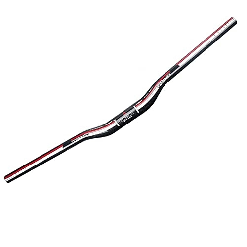 Manubri per Mountain Bike : COCKE Manubrio in Fibra di Carbonio Full Bici, Piatto / Riser MTB Road Road Ciclismo XC Maniglia Bar Fisso Ingranaggio Bici Mountain Bike31.8Mm 580-760Mm Nero Rosso, Curved Handle, 580