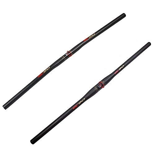 Manubri per Mountain Bike : LJYY 25, 4 / 31, 8 mm da 660 mm a 760 mm Manubrio Bici Piatto / rialzato in Fibra di Carbonio, Mountain Bike ultraleggere Pieghevole da Strada Manubrio XC Nero Opaco, Barre Lunghe per Bici a Scatto Fisso