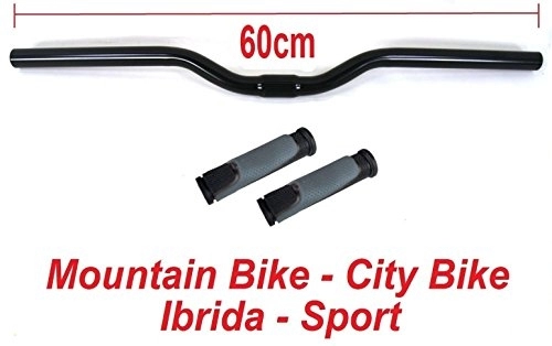 Manubri per Mountain Bike : MANUBRIO 60cm NERO + MANOPOLE ULTRAGRIP ideale Mountain Bike / MTB / CityBike
