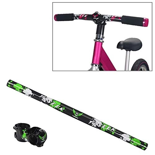 Manubri per Mountain Bike : Sghjfj Manubrio da Bicicletta Carbon Fiber Bambini Equilibrio del Manubrio della Bici, Dimensione: 520 Millimetri (Color : Green)