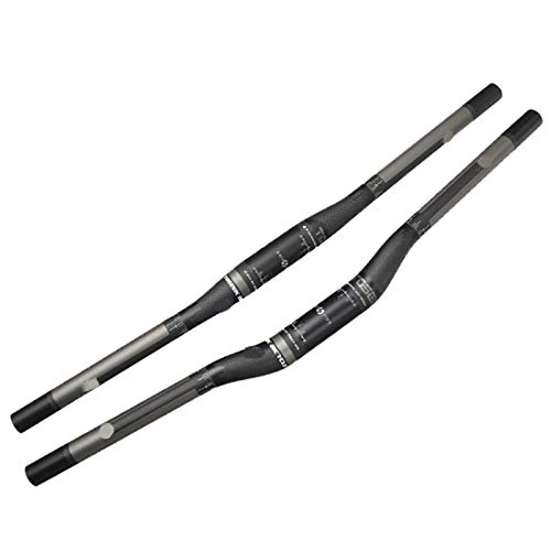 Manubri per Mountain Bike : Ultralight Full Carbon Fiber Handlebar Road Mountain Bike MTB Bicycle Aumento Manubrio Piatto Mate 31.8mm Parti in Bicicletta Nero (Color : Flat Handlebar 740)