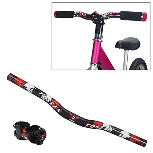 Manubri per Mountain Bike : WUDENGM Manubrio MTB in Carbonio Fibra di Carbonio Colorata dei Bambini di Modo Balance Bike Bent Manubrio, Dimensione: 420 Millimetri (Color : Red)