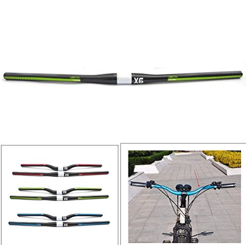 Manubri per Mountain Bike : Yajun Manubrio Carbonio Mountain Bike Ultra Lungo Manubrios Parti di Biciclette per Bicyle MTB 31.8 * 580 / 620 / 660 / 700 / 740mm, Green-Flat, 660mm