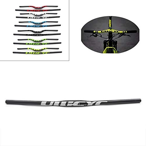 Manubri per Mountain Bike : Yajun Manubrio MTB in Carbonio Piatto O Rialzato Extra Lungo 31, 8 * 600 / 640 / 680 / 720mm Accessori per Biciclette, White-Flat, 720mm