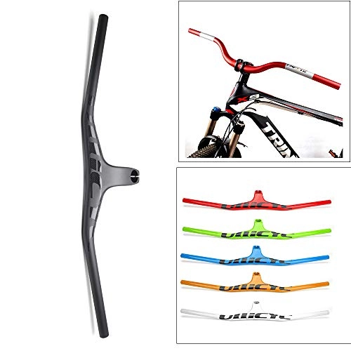 Manubri per Mountain Bike : Yajun Mountain Bike Manubrio MTB Carbonio 620 / 720 / 760 / 800mm Integrato Colorato Barra di Sollevamento per Donna Uomo, Black, 800mm